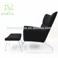 Metal and Leather Wing back lounge Chair